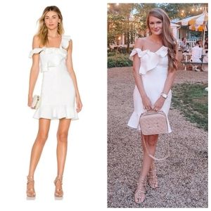 NWT REVOLVE LIKELY Norvina White Mini Peplum Dress